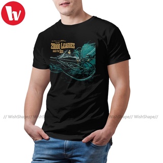 เสื้อยืดแฟชั่น - เสื้อยืดผ้าฝ้าย Nemo 20000 Leagues Under Sea JV กราฟิกผู้ชายโอเวอร์ไซส์เสื้อยืดคอย