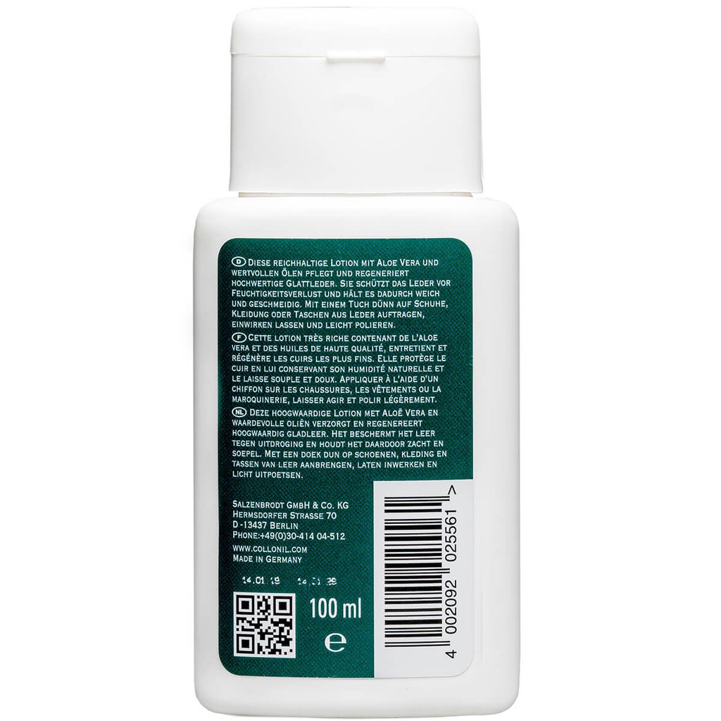 [NEW] Collonil 1909 Leather Lotion 100ml โคโลนิลโลชั่นน้ำนมอโลเวร่าบำรุงรักษาหนังพรีเมี่ยม (premium)