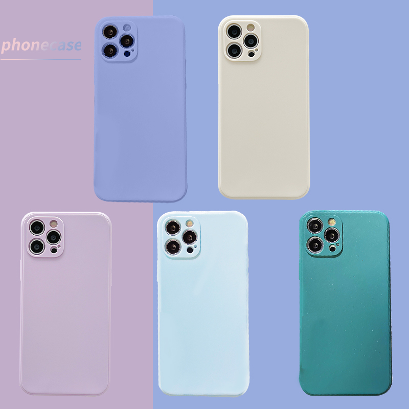 เคสไอโฟน สีพื้น Compatible For IPhone X 11 6 7 6S 8 Plus 12 mini 12 pro Se 2020 6SPlus 7Plus 6Plus 8Plus XS Fashion Geometry TPU Phone Cover