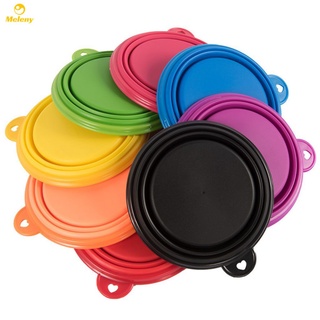 ? พร้อมส่ง? Pet Folding Silicone Bowl Outdoor Travel Portable Puppy Food Container Feeder Dish Bowl meleny