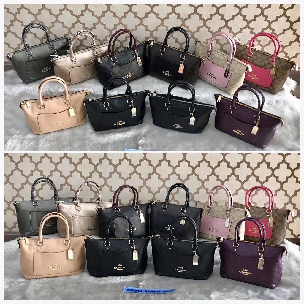 COACH แท้ 💯% กระเป๋าถือ COACH MINI EMMA SATCHEL 38053/31466/34281/38877/38089