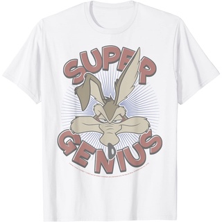 เสื้อยืดพิมพ์ลายเสื้อยืดเสื้อยืด ลาย Looney Tunes Wile สําหรับผู้ใหญ่ เสื้อยืด ลาย Coyote Super Genius สําหรับผู้ชาย และ