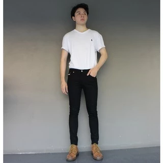 Golden Zebra Jeans กางเกงยีนส์ชายเอวผ้ายืดสีดำไซส์เล็กไซส์ใหญ่(เอว28-44) #447BK