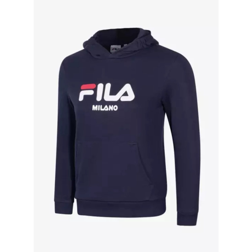 FILA -  เสื้อฮู้ดเด็ก ผลิตจากผ้าฝ้าย สีกรมท่า แท้100%