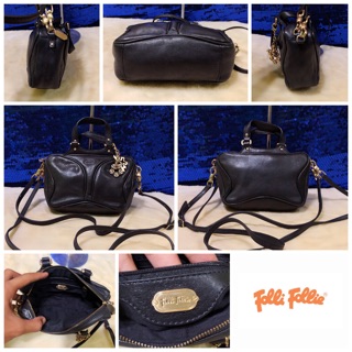 👝: Folli Follie Butterfly Black Leather Mini Crossbodybag แท้💯%