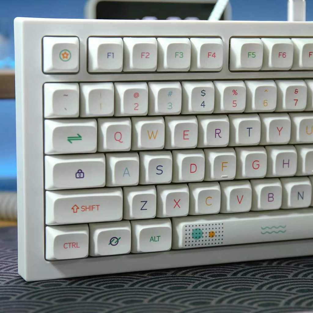 ชุดปุ่มกดคีย์บอร์ด ธีมนีออน ไทย เกาหลี คุณภาพดี 68 84 96 100 104 คีย์ 64 71 87 xda Neon thai keycaps pbt keycaps