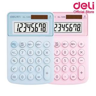 Deli 1209 Pocket Calculator เครื่องคิดเลขแบบพกพา รับประกันนาน 3 ปี เครื่องคิดเลข เครื่องคิดเลขสีพาสเทล อุปกรณ์สำนักงาน