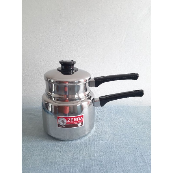 Zebra หม้อตุ๋น18 ซม.หัวม้าลาย รุ่นคลาสลิค หม้อตุ๋น 2 ชั้น หม้อละลายช็อกโกแลต