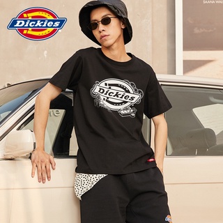 ใหม่ เสื้อยืดแขนสั้น พิมพ์ลายโลโก้ Dickies ทรงหลวม สําหรับผู้หญิง และผู้ชาย