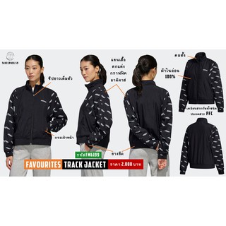 👕เสื้อแทร็ค แจ๊กเก็ต (Track Jacket) ผู้หญิง ยี่ห้อ adidas รุ่น Favorites สีดำ รหัส FM6199 ราคา 1,900 บาท