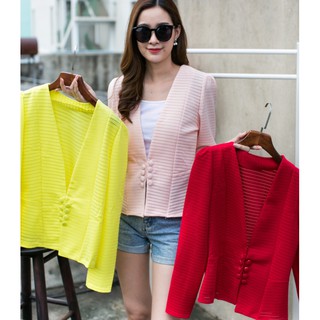 เสื้อคลุมแขนยาว แบบทางการ สีสันสดใส รุ่น9251