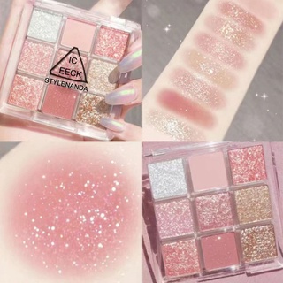 ร้านแนะนำพาเลทอายแชโดว์ 9 สี เนื้อดินน้ำมัน เนื้อใยไหม ประกายชิมเมอร์ Eye shadow 9 color img 2