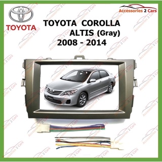 หน้ากากเครื่องเล่น TOYOTA ALTIS สีเทา สำหรับ7นิ้ว  ปี 2008-2014 รหัส NV-TO-081