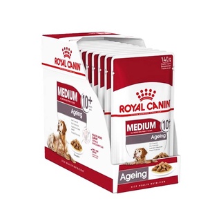 ROYAL CANIN โรยัล คานิน อาหารสำหรับสุนัขโต พันธุ์กลาง อายุ 12 เดือน - 10 ปี 140 กรัม (แพ็ค 10 ซอง)