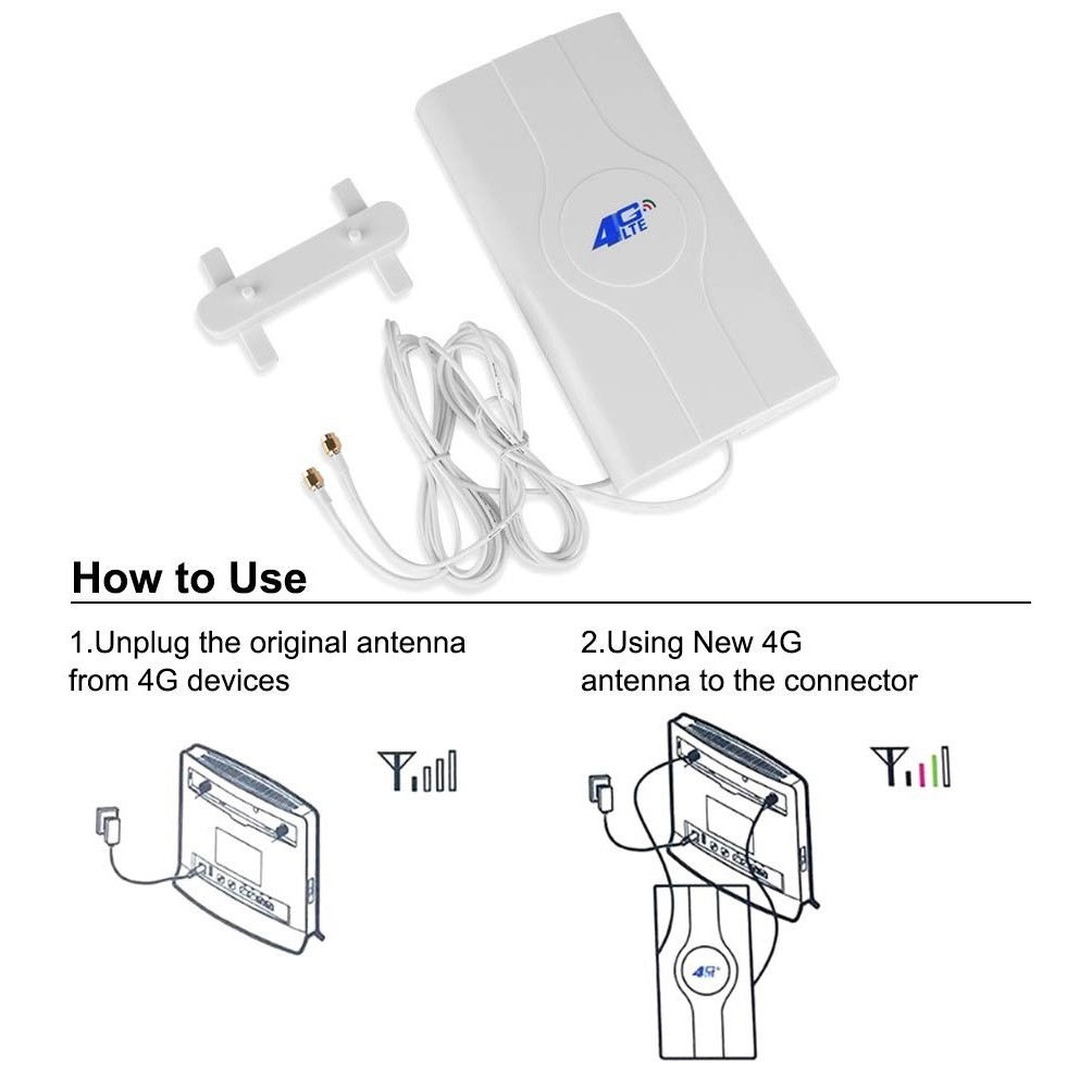 Antenne 3G 4G LTE 700-2600 MHz 8dBi - Connecteur Mâle - Pour Amplificateur Signal Mobile