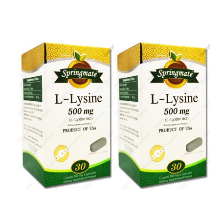 Maxwell_pharmacy-Springmate L Lysine Springmate แอล-ไลซีน 500 Mg 30 เม็ด  แพ็คคู่