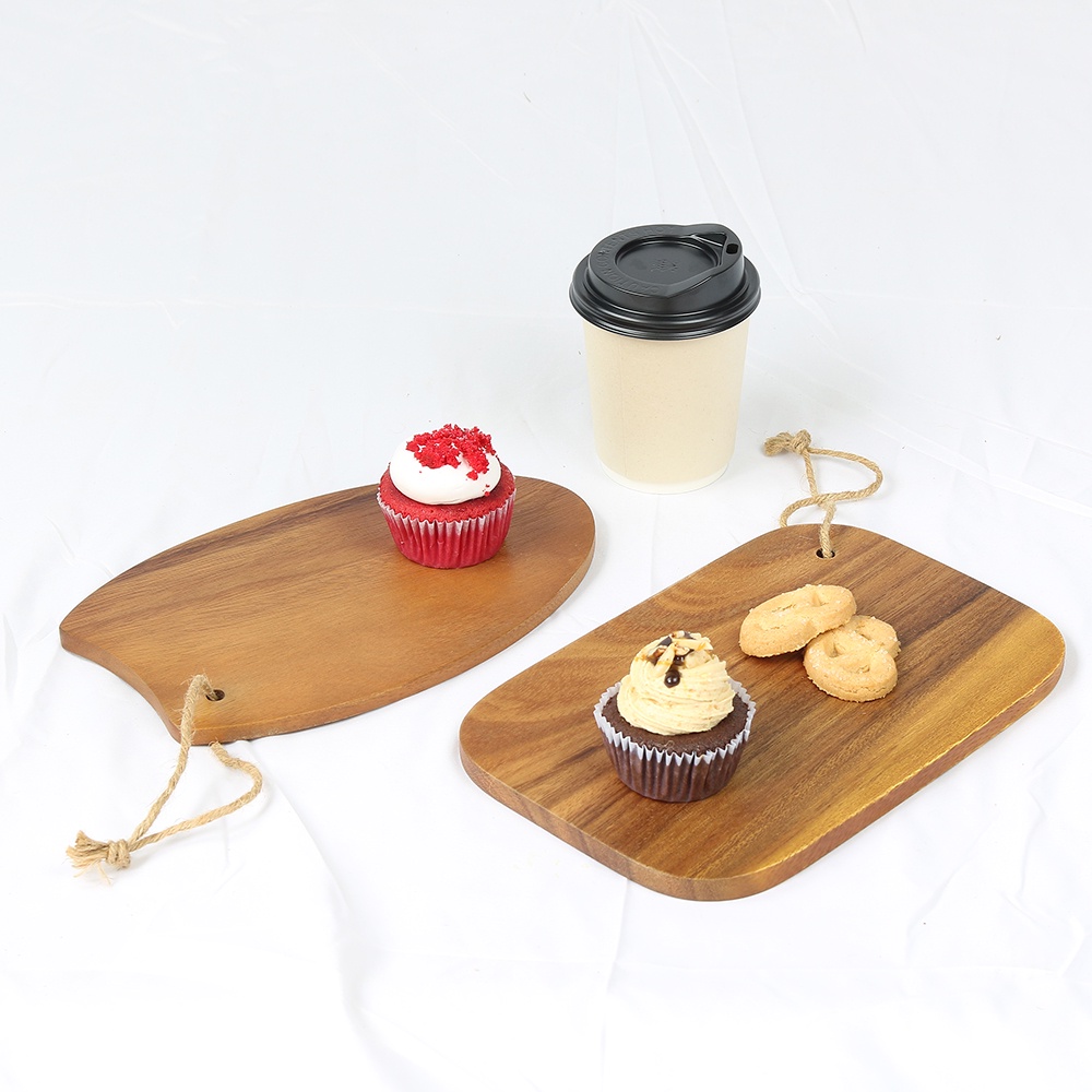 SiamMandalay Wooden Board Wooden Tray ถาดไม้ ใส่ขนม จานเสิร์ฟ ไม้จามจุรี มินิมอล