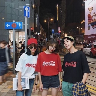 🌟STF_SHOP🌟เสื้อยืดOversize งานขายดีมาใหม่ล่าสุด สกรีนลาย Coca Cola งานแขนสามส่วน มี3สี(ดำ ขาว แดง ) งานUnisex