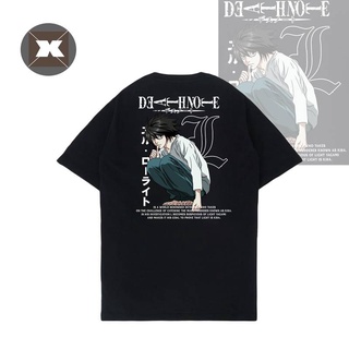 เสื้อยืดแขนสั้นพิมพ์ลายการ์ตูนอนิเมะ Death Note L·Lawliet แฟชั่น Unisex