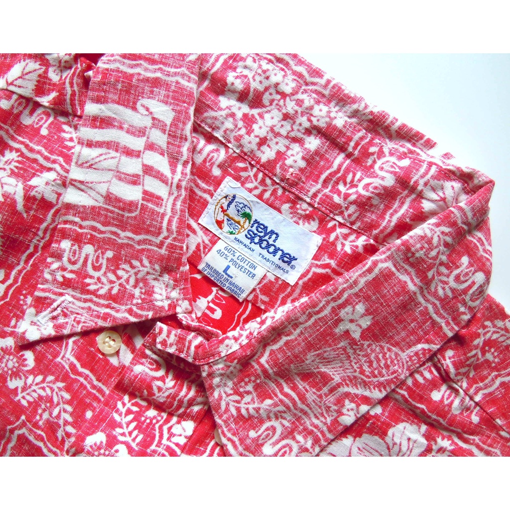 เสื้อเชิ้ตฮาวายมือสอง Reyn Spooner Hawaiian Shirt size L Made in Hawaii