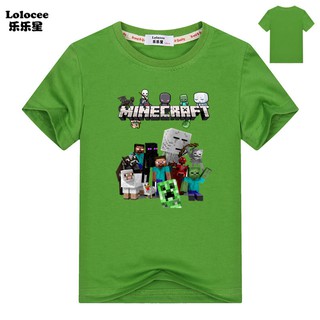 เสื้อยืดแขนสั้นพิมพ์ลาย Minecraft Minecraft สำหรับผู้ชาย