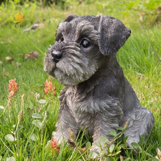 Schnauzer รูปปั้นลูกสุนัขเรซิ่น น่ารักมาก สําหรับตกแต่งสวน