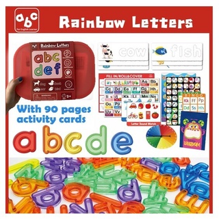 Rainbow Letters เกมส์สะกดคำภาษาอังกฤษ มาพร้อมกล่องเก็บฝาปิดสวยงาม เซ็ตนี้แนะนำให้ซื้อเก็บไว้เลยนะคะ มีประโยชน์และสนุก