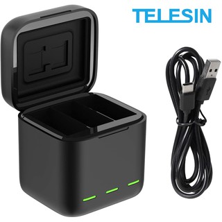 TELESIN 3-Slot USB Fast Battery Charger with Type-C Cable for GoPro Hero 9 Black