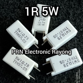 R 5W , อาร์ กระเบื้อง ตัวต้านทาน 1R โอห์ม  5ชิ้น