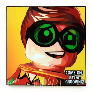 Robin Lego โรบิ้น แบทแมน เลโก้ การ์ตูน cartoon รูปภาพ​ติด​ผนัง​ pop art ของขวัญ รูปภาพ กรอบรูป แต่งบ้าน