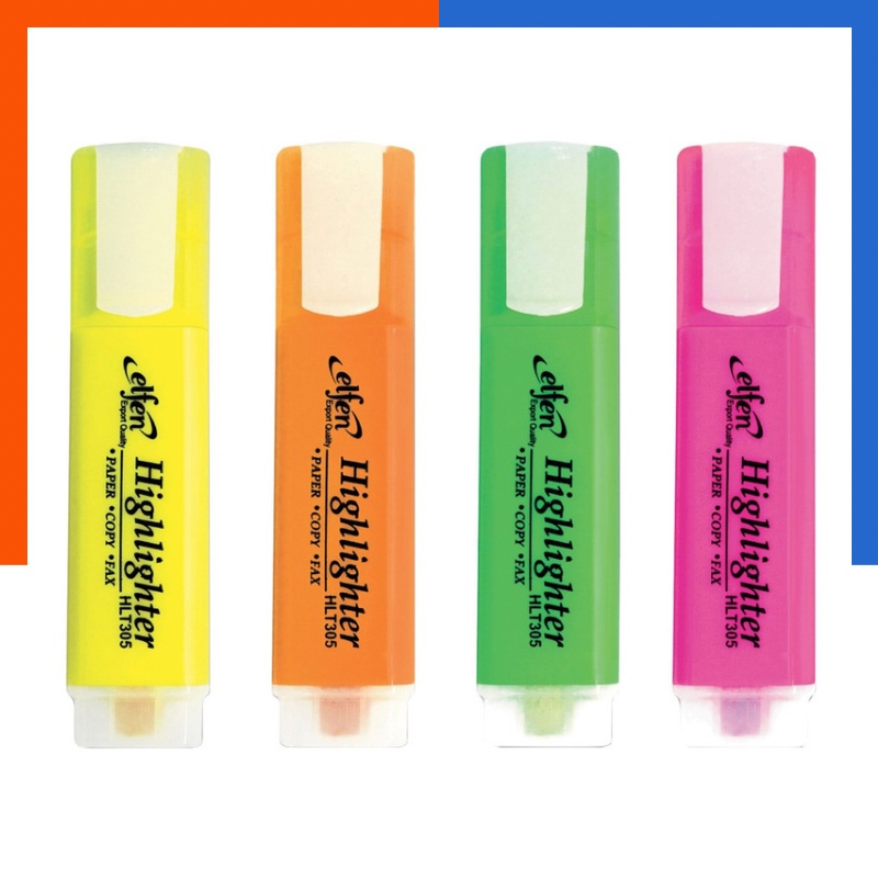 ปากกาเน้นข้อความ Elfen เอลเฟ่น Starlight หัวตัด สีสะท้อนแสง พร้อมส่ง US.Station