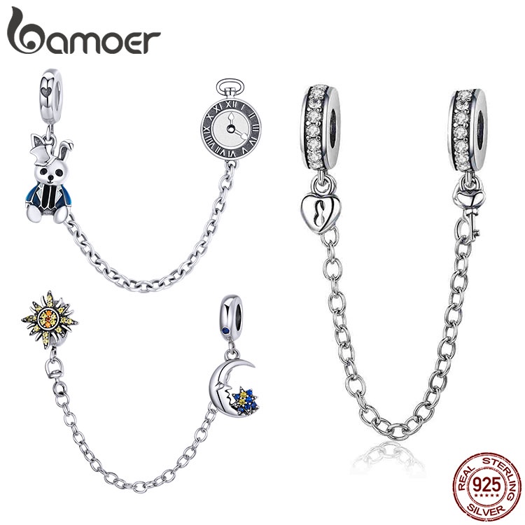 BAMOER 925 Sterling Silver Love Letter Charm With CZ For Bracelet Jewelry