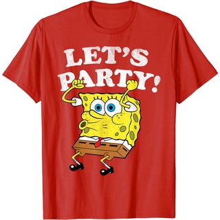 เสื้อยืดโอเวอร์ไซส์เสื้อยืด พิมพ์ลาย SpongeBob SquarePants สําหรับปาร์ตี้ เสื้อยืดผู้หญิงS-3XL