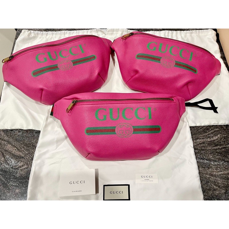 New Gucci Print Leather Belt Bag (ใบใหญ่สาย80)  2 6 , 5 0 0 ฿ เท22,900