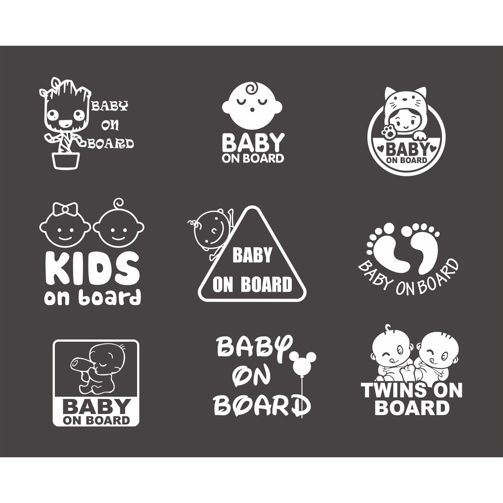 สติ๊กเกอร์ BABY ON BOARD STICKER สติ๊กเกอร์ ในรถมีเด็ก ติดรถ BABY IN CAR STICKER เบบี้อินคาร์