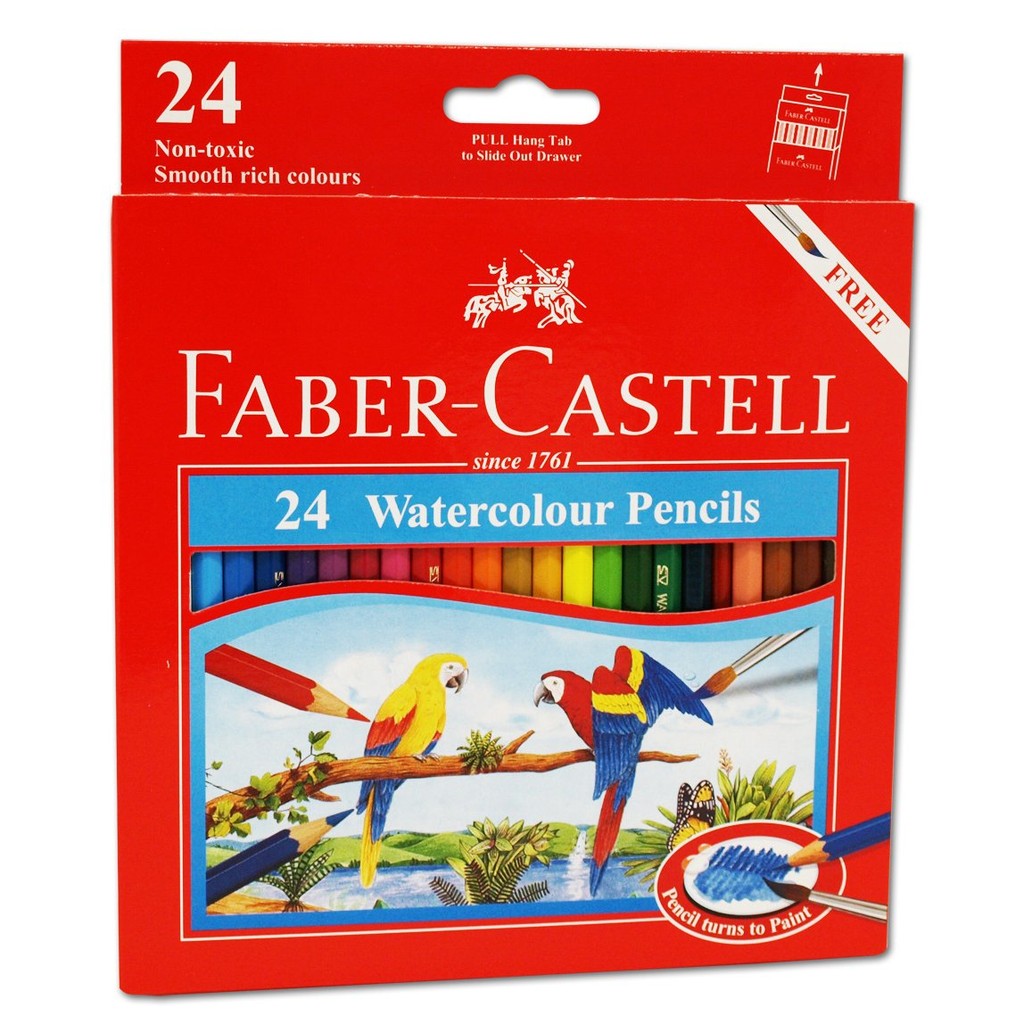 (ซื้อในไลฟ์ลด 50%)Faber Castell- สีไม้ระบายน้ำ 24 สี กล่องกระดาษ