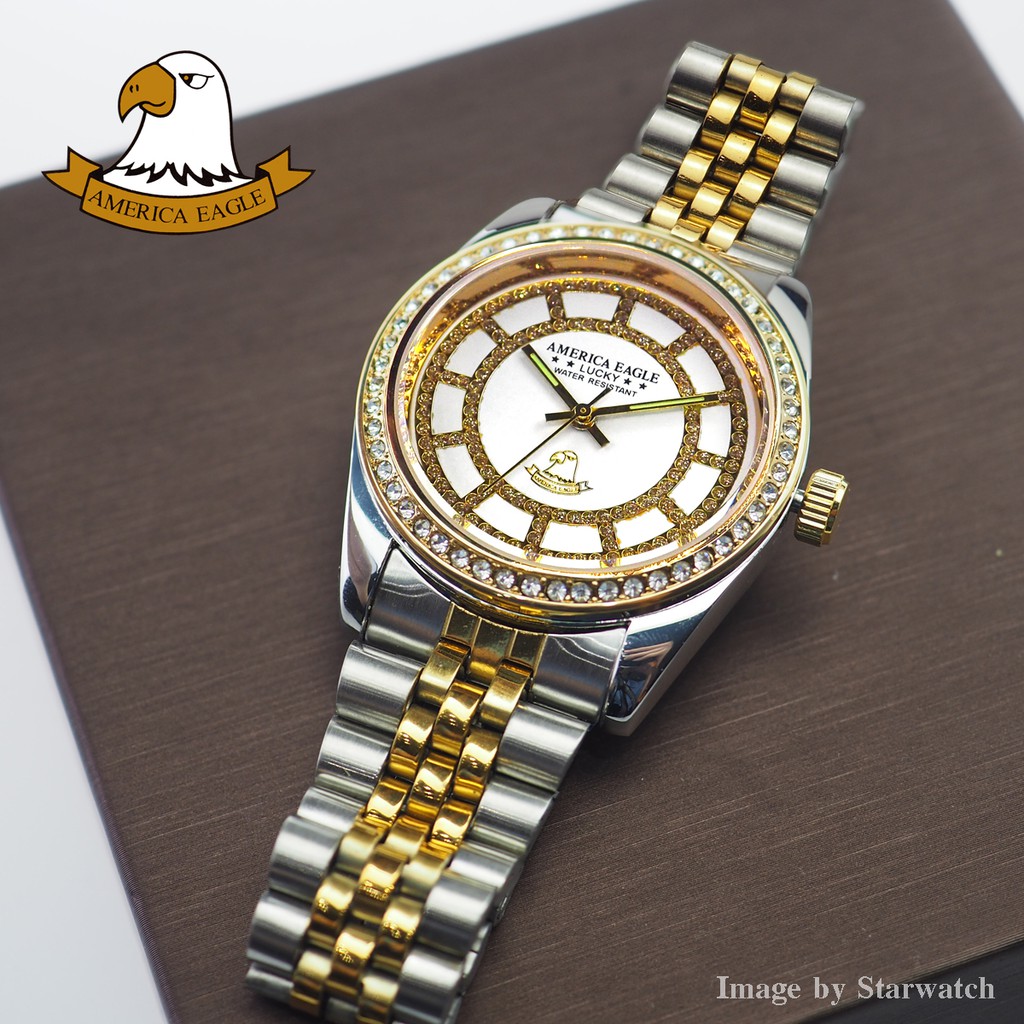 AMERICA EAGLE นาฬิกาข้อมือผู้ชาย สายสแตนเลส รุ่น AE085G - SILVERGOLD/WHITE #2