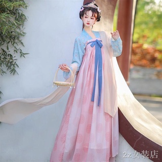 พร้อมส่งจ้า👗ต้นฉบับ Hanfu ผู้หญิงเครื่องแต่งกายโบราณเต็มหน้าอกกระโปรงชิ้นเดียวพิมพ์สไตล์จีนฤดูใบไม้ผลิและฤดูใบไม้ร่วง S