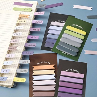 กระดาษโน๊ตกาวในตัว Morandi Color Writable Sticky Notes Tabs Flags for Paper Index Bookmark School office supplies Kids Stationery gift