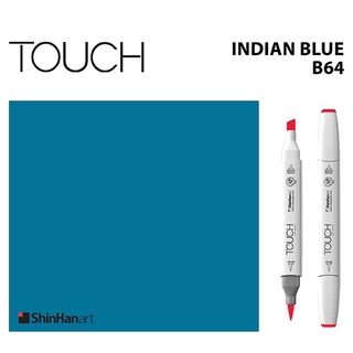 TOUCH TWIN BRUSH MARKER B64 (INDIAN BLUE) / มาร์คเกอร์หัวพู่กัน-หัวตัดขนาดกลาง รหัส B64 (INDIAN BLUE)