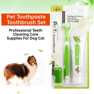 ชุดแปรงสีฟัน ยาสีฟัน อุปกรณ์ทําความสะอาดฟัน แบบมืออาชีพ สําหรับสัตว์เลี้ยง สุนัข แมว