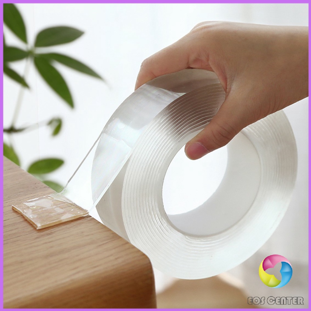 Eos Center กาวสองหน้า เทปกาว ทำความสะอาดและนำมาใช้ใหม่ได้ มี 2 ขนาดให้ เลือก Double Side Adhesive Tape