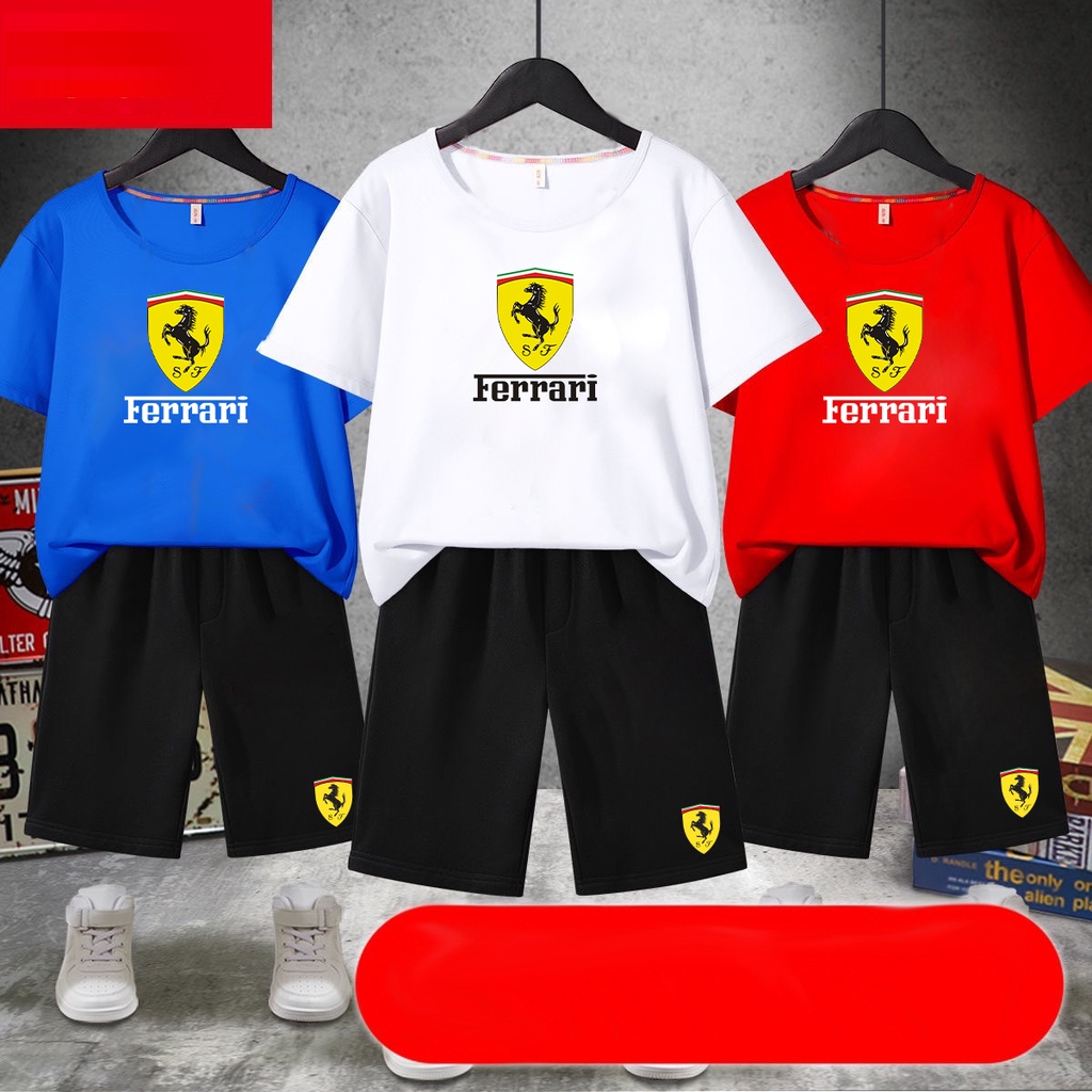 💕 ชุดเช็ตเสื้อยืดเเละกางเกงขาสั้นลายน่ารักสุดๆ 💕 ใส่ได้ทั้งเด็กชาย-เด็กหญิง 👩‍🦰🧑 H-604-UL453