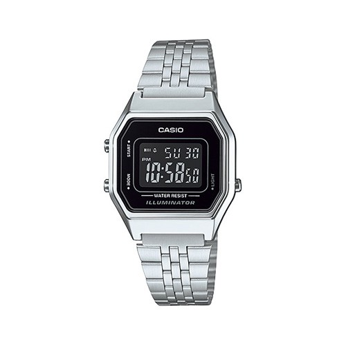 CASIO DIGITAL นาฬิกาข้อมือผู้หญิง สายสแตนเลส รุ่น LA680WA,LA680WA-1B,LA680WA-1BDF