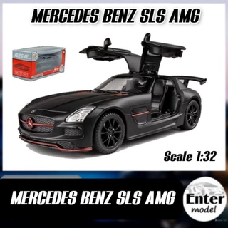 โมเดลรถ​เหล็ก​ [มีเสียงมีไฟ มี​กล่อง พร้อมส่ง🇹🇭] MERCEDES​ BENZ ​SLS​ AMG​ เปิด​ได้​หลา​ยส่วน ยาว15cm สเกล 1/32 NEW