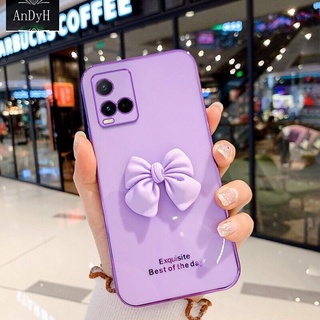 Andyh เคสโทรศัพท์มือถือ กันกระแทก ประดับโบว์ สีแคนดี้ สําหรับ Vivo Y33S Y21 2021 Y21S Y21T