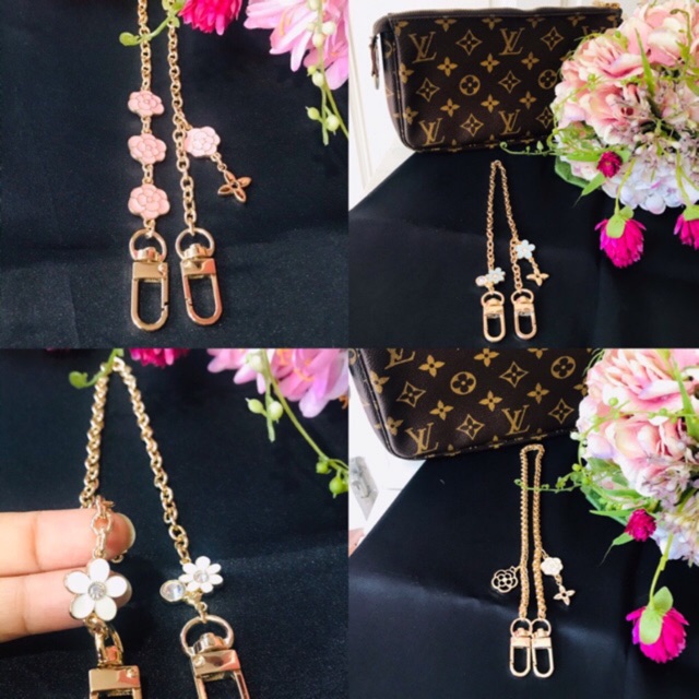 ✅พร้อมส่ง✅ สายกระเป๋าโซ่สั้นเสริมดอก ใช้คล้องกระเป๋า เลือกความยาวได้ ขนาด 40, 50, 60 cm. เป็นสายสั้นนะคะ
