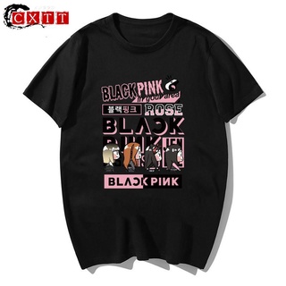 เสื้อยืด♂BLACKPINK Fans to Help Pattern Printing Oversized Shirt Casual Blouse Plus Size Fashion Design Stat