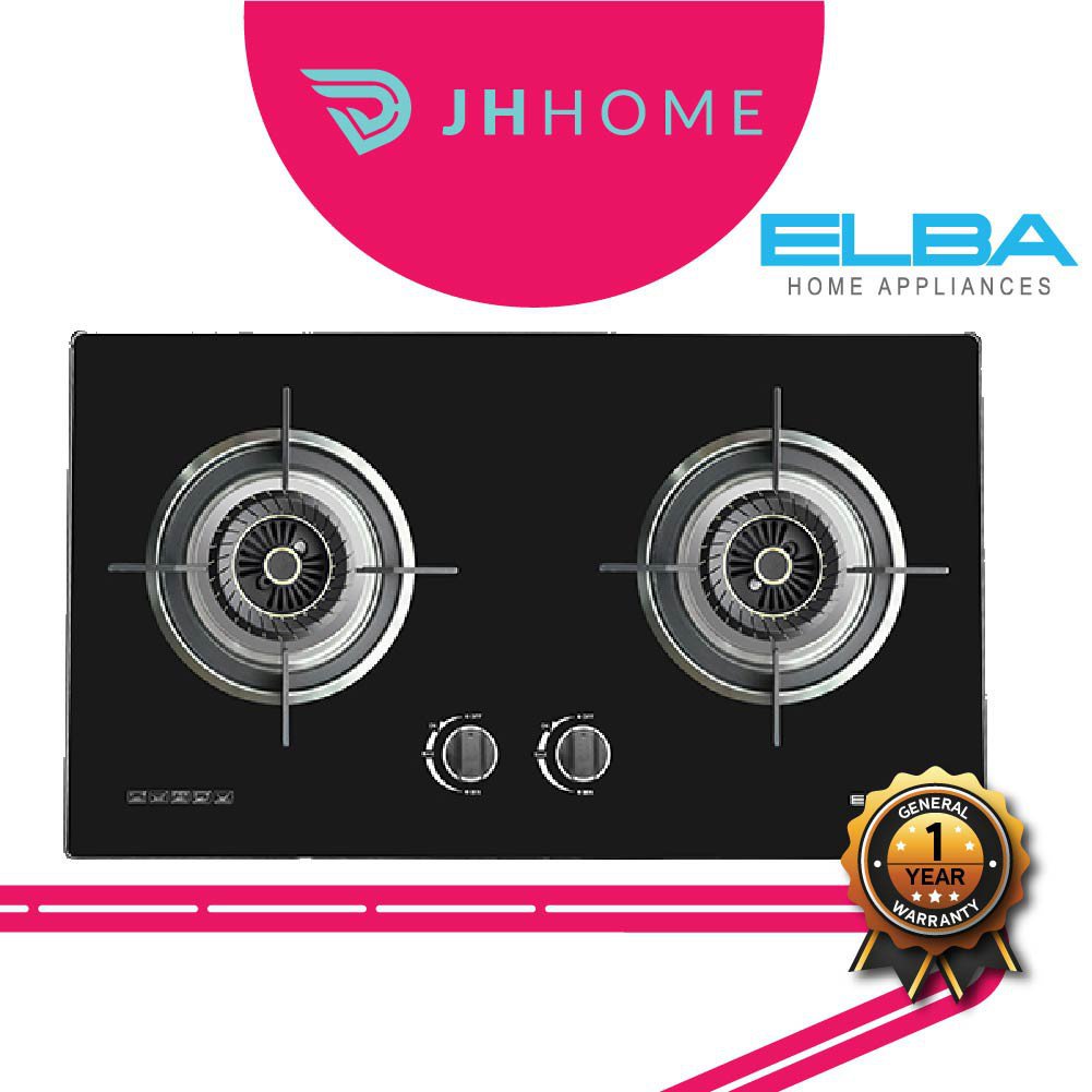 ELBA 2 Burner Glass Hob EGHF8582GX(BK) 2in1 Built In Free Standing