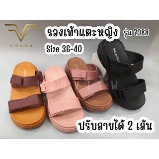 🔥ลดสนั่น🔥 VIDVIEW รองเท้าแตะสวม ปรับสายได้ ทรงสูง รุ่น 7088 ไซส์ 36-40 รองเท้าแตะหญิง รองเท้าผู้หญิง รองเท้าแตะKT